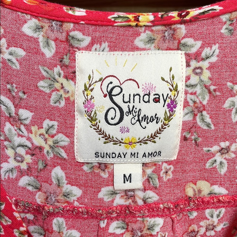 Sundat Mi Amor Floral Red Maxi Dress - Picture 3 of 5